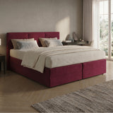 Home Collective Boxspringbett 160x200 180x200 200x200 Bett Doppelbett Polsterbett Bonnell H2 Matratze, gepolstertes Kopfteil | Microvelours