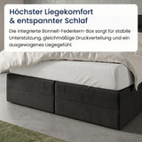 Home Collective Boxspringbett 160x200 180x200 200x200 Bett Doppelbett Polsterbett Bonnell H2 Matratze, gepolstertes Kopfteil | Microvelours
