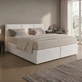 Home Collective Boxspringbett 160x200 180x200 200x200 Bett Doppelbett Polsterbett Bonnell H2 Matratze, gepolstertes Kopfteil | Microvelours