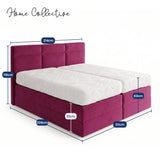 Home Collective Boxspringbett 160x200 180x200 200x200 Bett Doppelbett Polsterbett Bonnell H2 Matratze, gepolstertes Kopfteil | Microvelours