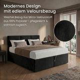 Home Collective Boxspringbett 160x200 180x200 200x200 Bett Doppelbett Polsterbett Bonnell H2 Matratze, gepolstertes Kopfteil | Microvelours