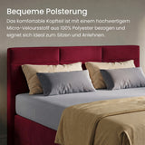 Home Collective Boxspringbett 160x200 180x200 200x200 Bett Doppelbett Polsterbett Bonnell H2 Matratze, gepolstertes Kopfteil | Microvelours