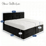 Home Collective Boxspringbett 160x200 180x200 200x200 Bett Doppelbett Polsterbett Bonnell H2 Matratze, gepolstertes Kopfteil | Microvelours