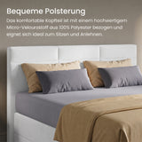 Home Collective Boxspringbett 160x200 180x200 200x200 Bett Doppelbett Polsterbett Bonnell H2 Matratze, gepolstertes Kopfteil | Microvelours