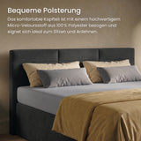 Home Collective Boxspringbett 160x200 180x200 200x200 Bett Doppelbett Polsterbett Bonnell H2 Matratze, gepolstertes Kopfteil | Microvelours