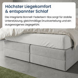 Home Collective Boxspringbett 160x200 180x200 200x200 Bett Doppelbett Polsterbett Bonnell H2 Matratze, gepolstertes Kopfteil | Microvelours