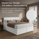 Home Collective Boxspringbett 160x200 180x200 200x200 Bett Doppelbett Polsterbett Bonnell H2 Matratze, gepolstertes Kopfteil | Microvelours