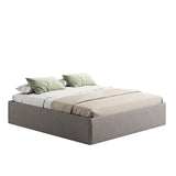 Home Collective Polsterbett 140x200 160x200 180x200 200x200 cm Doppelbett Bett ohne Kopfteil mit verstellbarem Lattenrost & Stauraum, wählbare Matratze (Ohne / H2 / H3) | Lederoptik Velours | Schlafzimmer Möbel