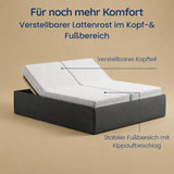 Home Collective Polsterbett 140x200 160x200 180x200 200x200 cm Doppelbett Bett ohne Kopfteil mit verstellbarem Lattenrost & Stauraum, wählbare Matratze (Ohne / H2 / H3) | Lederoptik Velours | Schlafzimmer Möbel