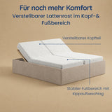 Home Collective Polsterbett 140x200 160x200 180x200 200x200 cm Doppelbett Bett ohne Kopfteil mit verstellbarem Lattenrost & Stauraum, wählbare Matratze (Ohne / H2 / H3) | Lederoptik Velours | Schlafzimmer Möbel