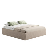 Home Collective Polsterbett 140x200 160x200 180x200 200x200 cm Doppelbett Bett ohne Kopfteil mit verstellbarem Lattenrost & Stauraum, wählbare Matratze (Ohne / H2 / H3) | Lederoptik Velours | Schlafzimmer Möbel