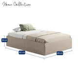 Home Collective Polsterbett 140x200 160x200 180x200 200x200 cm Doppelbett Bett ohne Kopfteil mit verstellbarem Lattenrost & Stauraum, wählbare Matratze (Ohne / H2 / H3) | Lederoptik Velours | Schlafzimmer Möbel