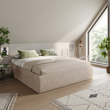 Home Collective Polsterbett 140x200 160x200 180x200 200x200 cm Doppelbett Bett ohne Kopfteil mit verstellbarem Lattenrost & Stauraum, wählbare Matratze (Ohne / H2 / H3) | Lederoptik Velours | Schlafzimmer Möbel