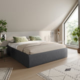 Home Collective Polsterbett 140x200 160x200 180x200 200x200 cm Doppelbett Bett ohne Kopfteil mit verstellbarem Lattenrost & Stauraum, wählbare Matratze (Ohne / H2 / H3) | Lederoptik Velours | Schlafzimmer Möbel