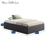 Home Collective Polsterbett 140x200 160x200 180x200 200x200 cm Doppelbett Bett ohne Kopfteil mit verstellbarem Lattenrost & Stauraum, wählbare Matratze (Ohne / H2 / H3) | Lederoptik Velours | Schlafzimmer Möbel