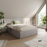 Home Collective Polsterbett 140x200 160x200 180x200 200x200 cm Doppelbett Bett ohne Kopfteil mit verstellbarem Lattenrost & Stauraum, wählbare Matratze (Ohne / H2 / H3) | Lederoptik Velours | Schlafzimmer Möbel