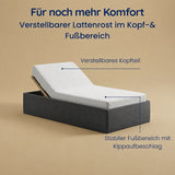 Home Collective Polsterbett 140x200 160x200 180x200 200x200 cm Doppelbett Bett ohne Kopfteil mit verstellbarem Lattenrost & Stauraum, wählbare Matratze (Ohne / H2 / H3) | Lederoptik Velours | Schlafzimmer Möbel