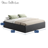 Home Collective Polsterbett 140x200 160x200 180x200 200x200 cm Doppelbett Bett ohne Kopfteil mit verstellbarem Lattenrost & Stauraum, wählbare Matratze (Ohne / H2 / H3) | Lederoptik Velours | Schlafzimmer Möbel