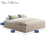 Home Collective Polsterbett 140x200 160x200 180x200 200x200 cm Doppelbett Bett ohne Kopfteil mit verstellbarem Lattenrost & Stauraum, wählbare Matratze (Ohne / H2 / H3) | Lederoptik Velours | Schlafzimmer Möbel