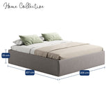 Home Collective Polsterbett 140x200 160x200 180x200 200x200 cm Doppelbett Bett ohne Kopfteil mit verstellbarem Lattenrost & Stauraum, wählbare Matratze (Ohne / H2 / H3) | Lederoptik Velours | Schlafzimmer Möbel