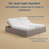 Home Collective Polsterbett 140x200 160x200 180x200 200x200 cm Doppelbett Bett ohne Kopfteil mit verstellbarem Lattenrost & Stauraum, wählbare Matratze (Ohne / H2 / H3) | Lederoptik Velours | Schlafzimmer Möbel