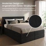 Home Collective Boxspringbett 160x200 180x200 200x200 Bett Doppelbett Polsterbett Bonnell H2 & Kaltschaum H3 Matratze, gepolstertes Kopfteil | VARDO-Stoff