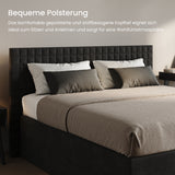 Home Collective Boxspringbett 160x200 180x200 200x200 Bett Doppelbett Polsterbett Bonnell H2 & Kaltschaum H3 Matratze, gepolstertes Kopfteil | VARDO-Stoff