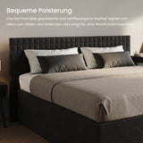 Home Collective Boxspringbett 160x200 180x200 200x200 Bett Doppelbett Polsterbett Bonnell H2 & Kaltschaum H3 Matratze, gepolstertes Kopfteil | VARDO-Stoff