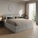 Home Collective Boxspringbett 160x200 180x200 200x200 Bett Doppelbett Polsterbett Bonnell H2 & Kaltschaum H3 Matratze, gepolstertes Kopfteil | VARDO-Stoff
