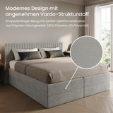 Home Collective Boxspringbett 160x200 180x200 200x200 Bett Doppelbett Polsterbett Bonnell H2 & Kaltschaum H3 Matratze, gepolstertes Kopfteil | VARDO-Stoff