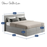 Home Collective Boxspringbett 160x200 180x200 200x200 Bett Doppelbett Polsterbett Bonnell H2 & Kaltschaum H3 Matratze, gepolstertes Kopfteil | VARDO-Stoff