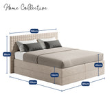 Home Collective Boxspringbett 160x200 180x200 200x200 Bett Doppelbett Polsterbett Bonnell H2 & Kaltschaum H3 Matratze, gepolstertes Kopfteil | VARDO-Stoff