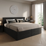 Home Collective Boxspringbett 160x200 180x200 200x200 Bett Doppelbett Polsterbett Bonnell H2 & Kaltschaum H3 Matratze, gepolstertes Kopfteil | VARDO-Stoff