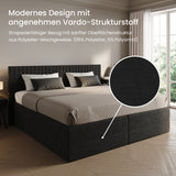 Home Collective Boxspringbett 160x200 180x200 200x200 Bett Doppelbett Polsterbett Bonnell H2 & Kaltschaum H3 Matratze, gepolstertes Kopfteil | VARDO-Stoff