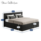 Home Collective Boxspringbett 160x200 180x200 200x200 Bett Doppelbett Polsterbett Bonnell H2 & Kaltschaum H3 Matratze, gepolstertes Kopfteil | VARDO-Stoff