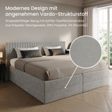 Home Collective Boxspringbett 160x200 180x200 200x200 Bett Doppelbett Polsterbett Bonnell H2 & Kaltschaum H3 Matratze, gepolstertes Kopfteil | VARDO-Stoff