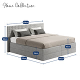 Home Collective Boxspringbett 160x200 180x200 200x200 Bett Doppelbett Polsterbett Bonnell H2 & Kaltschaum H3 Matratze, gepolstertes Kopfteil | VARDO-Stoff