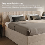 Home Collective Boxspringbett 160x200 180x200 200x200 Bett Doppelbett Polsterbett Bonnell H2 & Kaltschaum H3 Matratze, gepolstertes Kopfteil | VARDO-Stoff