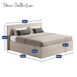 Home Collective Boxspringbett 160x200 180x200 200x200 Bett Doppelbett Polsterbett Bonnell H2 & Kaltschaum H3 Matratze, gepolstertes Kopfteil | VARDO-Stoff