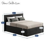 Home Collective Boxspringbett 160x200 180x200 200x200 Bett Doppelbett Polsterbett Bonnell H2 & Kaltschaum H3 Matratze, gepolstertes Kopfteil | VARDO-Stoff