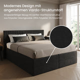 Home Collective Boxspringbett 160x200 180x200 200x200 Bett Doppelbett Polsterbett Bonnell H2 & Kaltschaum H3 Matratze, gepolstertes Kopfteil | VARDO-Stoff