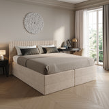 Home Collective Boxspringbett 160x200 180x200 200x200 Bett Doppelbett Polsterbett Bonnell H2 & Kaltschaum H3 Matratze, gepolstertes Kopfteil | VARDO-Stoff