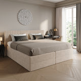 Home Collective Boxspringbett 160x200 180x200 200x200 Bett Doppelbett Polsterbett Bonnell H2 & Kaltschaum H3 Matratze, gepolstertes Kopfteil | VARDO-Stoff