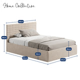 Home Collective Polsterbett 140x200 160x200 180x200 200x200 cm Doppelbett Bett mit einer Matratze Ihrer Wahl, mit verstellbarem Lattenrost & Stauraum | VARDO-Stoff