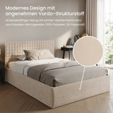 Home Collective Polsterbett 140x200 160x200 180x200 200x200 cm Doppelbett Bett mit einer Matratze Ihrer Wahl, mit verstellbarem Lattenrost & Stauraum | VARDO-Stoff