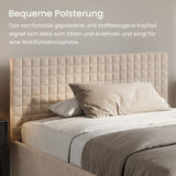 Home Collective Polsterbett 140x200 160x200 180x200 200x200 cm Doppelbett Bett mit einer Matratze Ihrer Wahl, mit verstellbarem Lattenrost & Stauraum | VARDO-Stoff