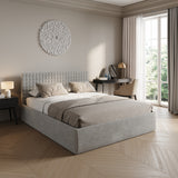 Home Collective Polsterbett 140x200 160x200 180x200 200x200 cm Doppelbett Bett mit einer Matratze Ihrer Wahl, mit verstellbarem Lattenrost & Stauraum | VARDO-Stoff