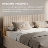 Home Collective Polsterbett 140x200 160x200 180x200 200x200 cm Doppelbett Bett mit einer Matratze Ihrer Wahl, mit verstellbarem Lattenrost & Stauraum | VARDO-Stoff