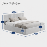 Home Collective Polsterbett 140x200 160x200 180x200 200x200 cm Doppelbett Bett mit einer Matratze Ihrer Wahl, mit verstellbarem Lattenrost & Stauraum | VARDO-Stoff