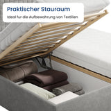 Home Collective Polsterbett 140x200 160x200 180x200 200x200 cm Doppelbett Bett mit einer Matratze Ihrer Wahl, mit verstellbarem Lattenrost & Stauraum | VARDO-Stoff